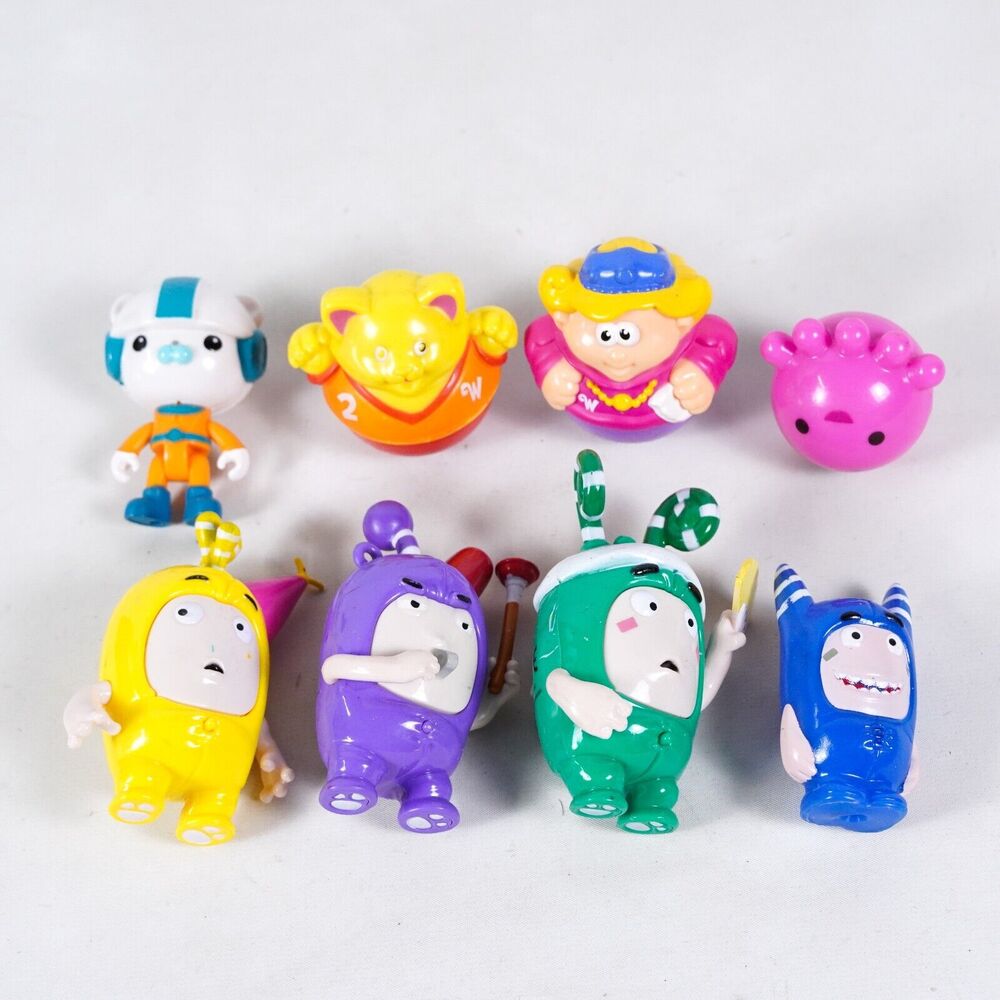 8 Oddbods Cartoon Character Action Figure Variety Retro Bulk Mixed Toy Lot Loose